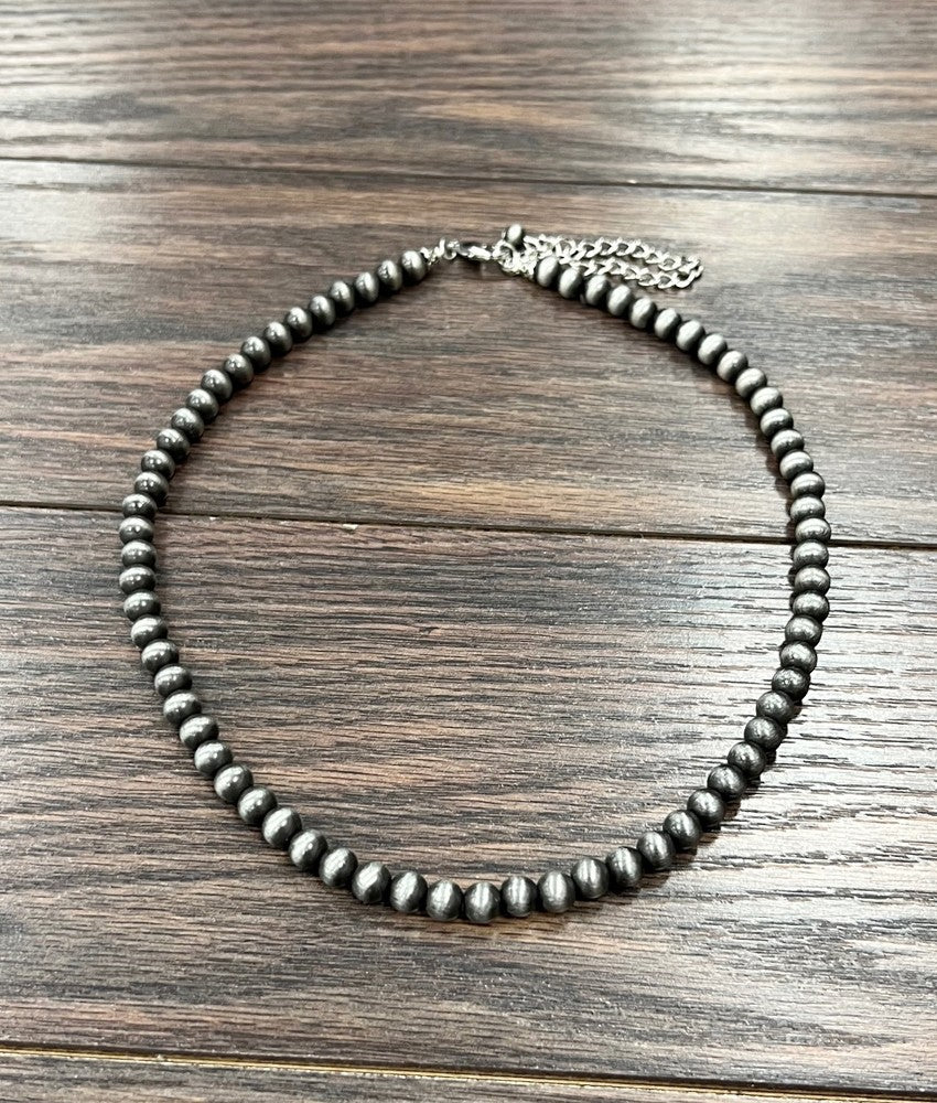 20" Long, 8mm Navajo Pearl Necklace