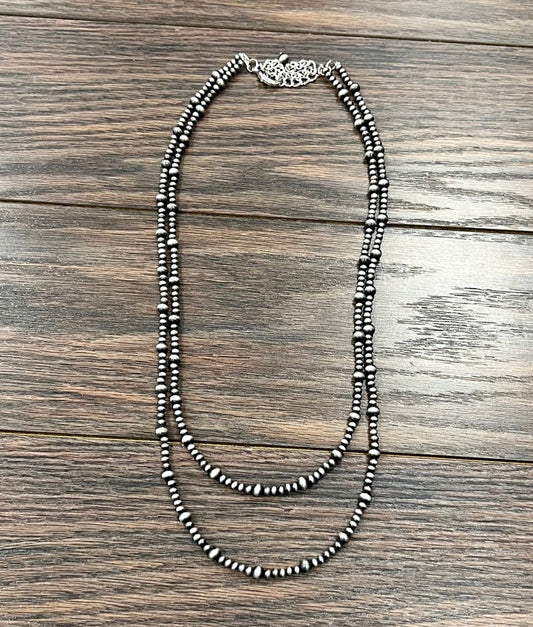 26" Long, 2-strand Navajo Pearl Necklace