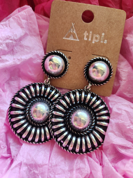 Western Concho Bubble Stud Earrings