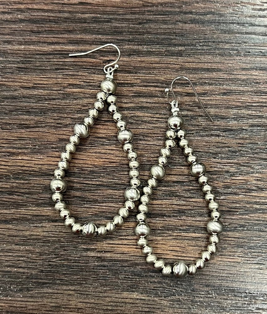 Silver Navajo Pearl Earrings