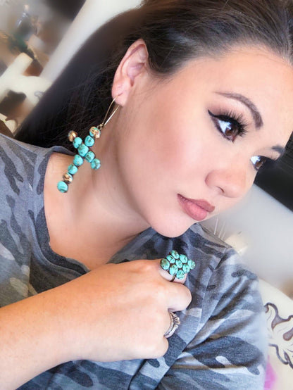 The Troyston Earring - Turquoise Stone