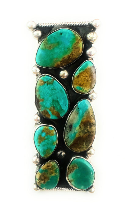 Navajo Royston Turquoise & Sterling Silver Adjustable Ring by Jacqueline Silver