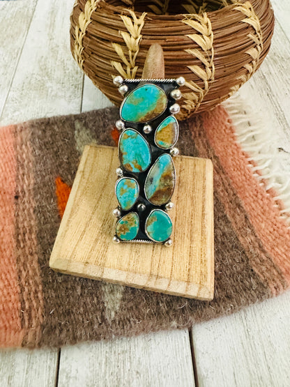 Navajo Royston Turquoise & Sterling Silver Adjustable Ring by Jacqueline Silver