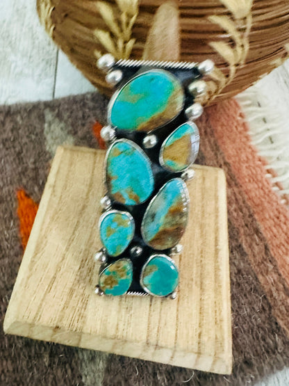 Navajo Royston Turquoise & Sterling Silver Adjustable Ring by Jacqueline Silver