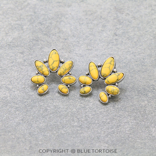 Western Squash Blossom Stud Earrings