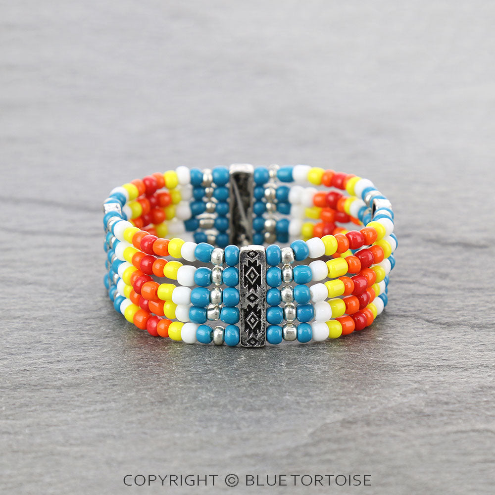 Aztec Style Seed Bead Stretch Bracelets