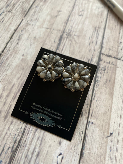 White Buffalo Cluster Post Earrings