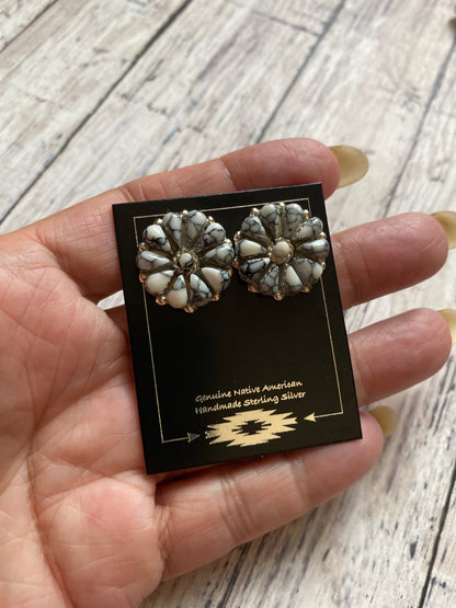 White Buffalo Cluster Post Earrings