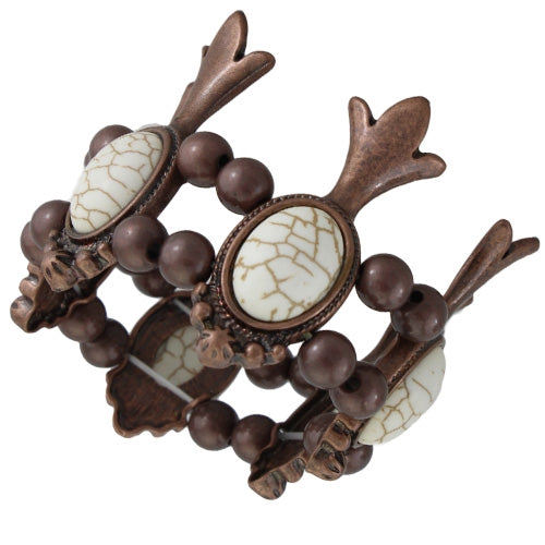 Squash Blossom Bracelet Copper and Ivory