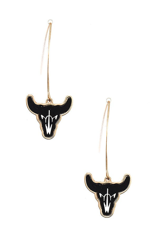 BULL CUT OUT WIRE DROP EARRING