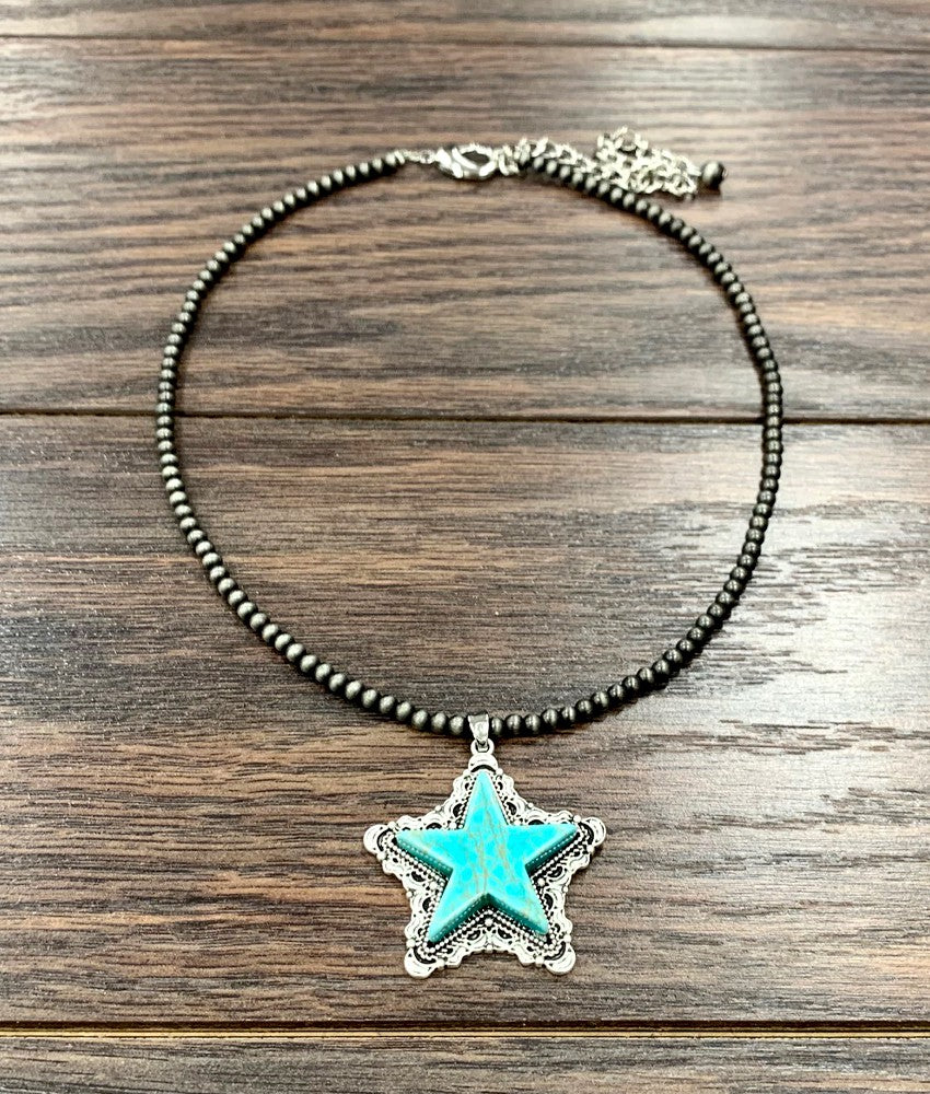 navajo lone star turquoise necklace