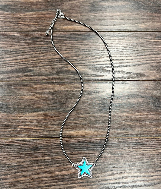 navajo lone star turquoise necklace