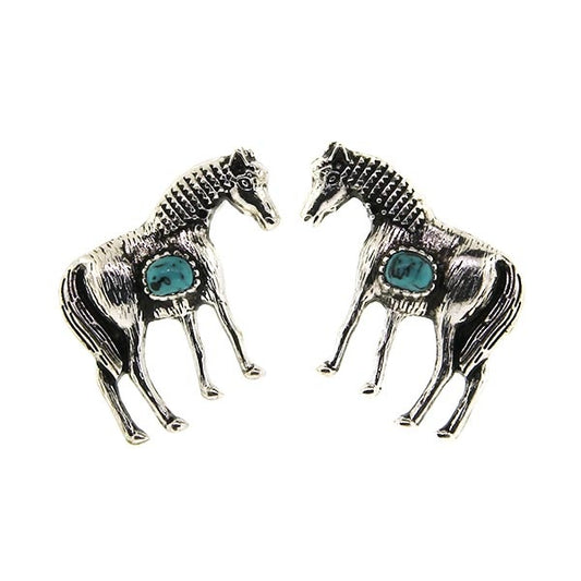 Earring treasure Navajo horse silver turquoise