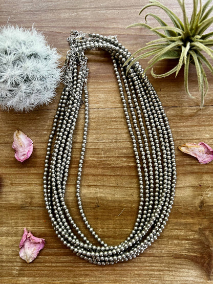 18 Inch 4mm silver beads necklace